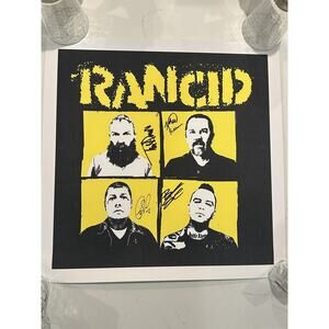 Rancid signed 20 x 20 litho Poster autographed Tim Anderson, Matt Freeman